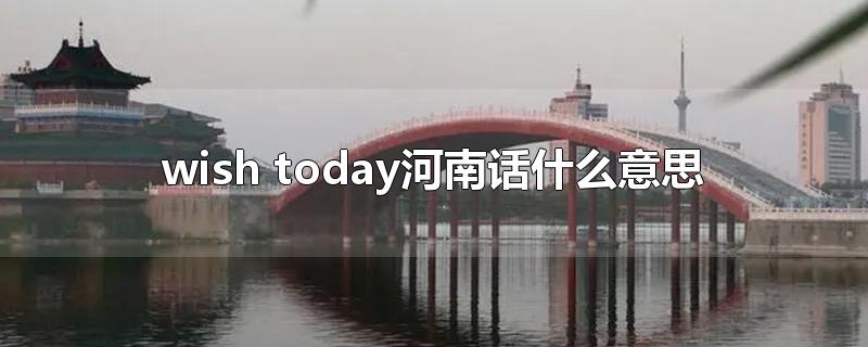 wish today河南话什么意思