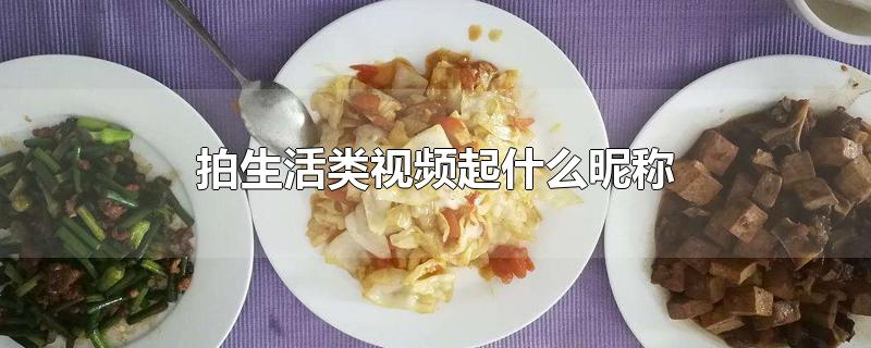 拍生活类视频起什么昵称