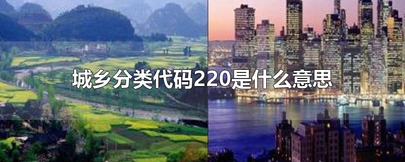 城乡分类代码220是什么意思