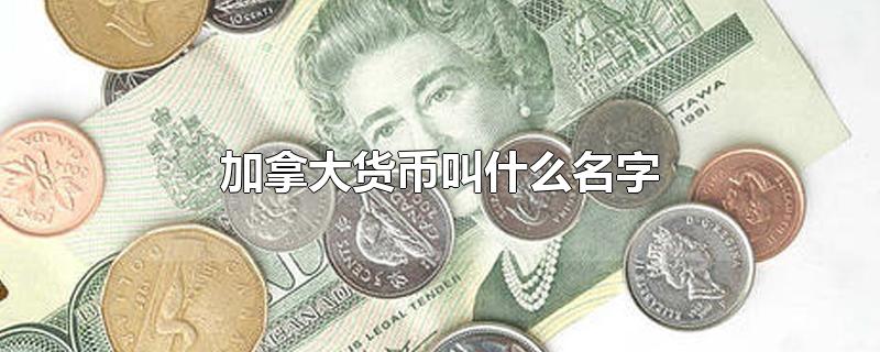 加拿大货币叫什么名字