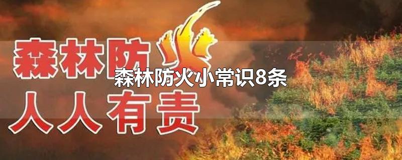 森林防火小常识8条