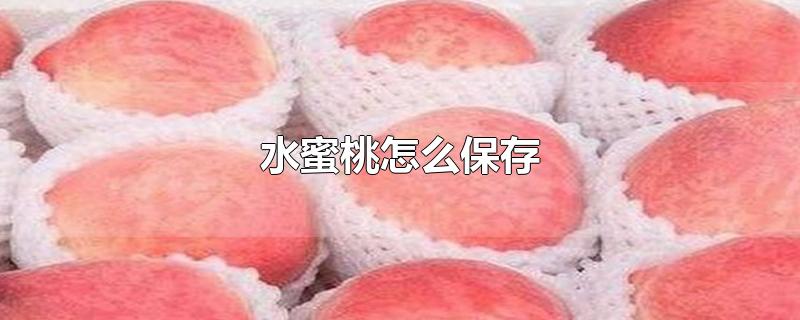 水蜜桃怎么保存