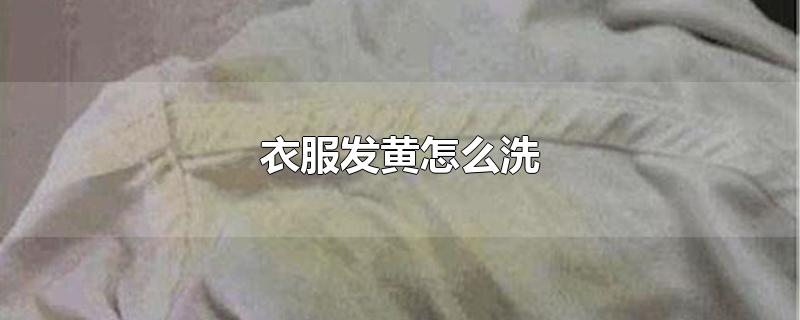 衣服发黄怎么洗