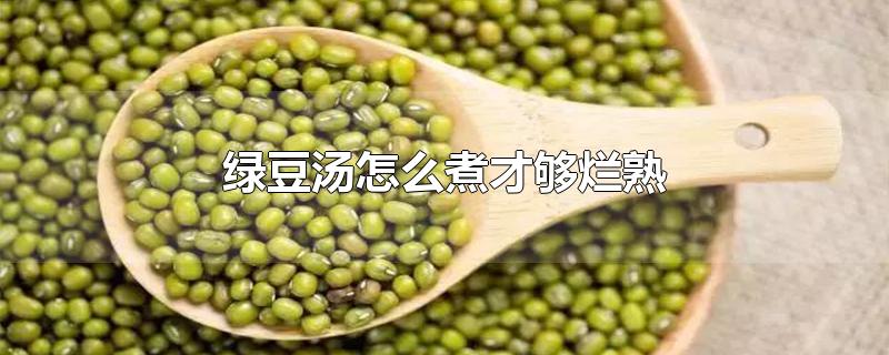 绿豆汤怎么煮才够烂熟