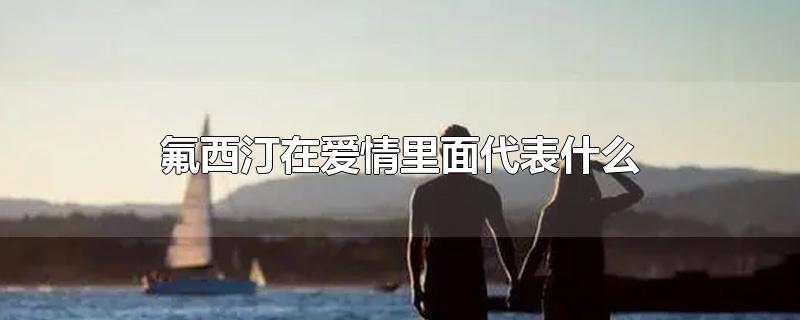 氟西汀在爱情里面代表什么