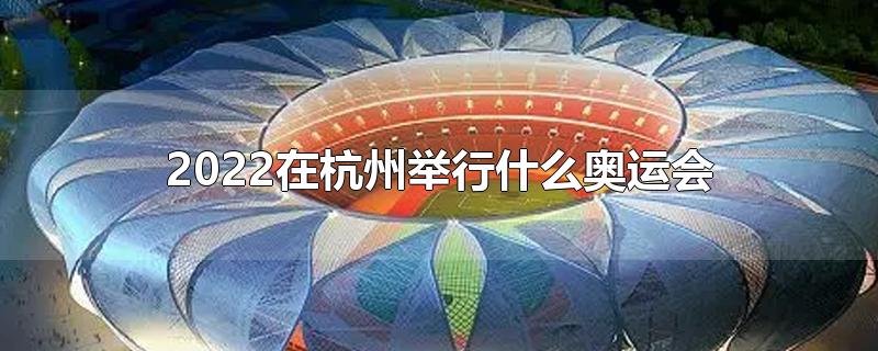 2022在杭州举行什么奥运会