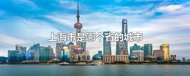 上海市是哪个省的城市