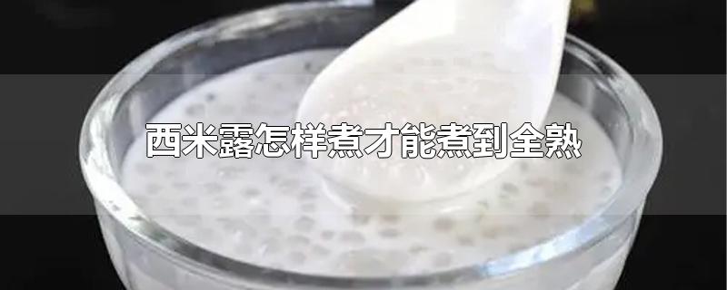 西米露怎样煮才能煮到全熟