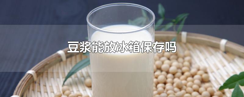 豆浆能放冰箱保存吗