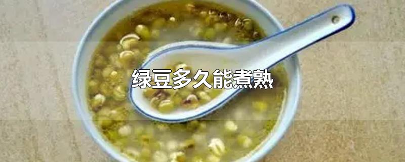 绿豆多久能煮熟