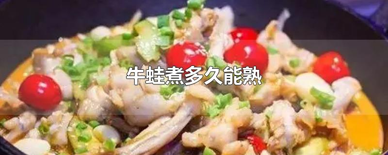 牛蛙煮多久能熟