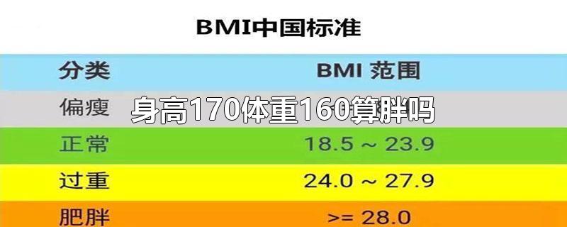 身高170体重160算胖吗