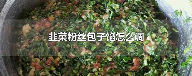 韭菜粉丝包子馅怎么调