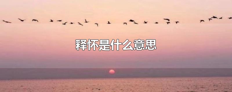 释怀是什么意思