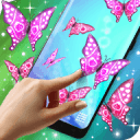 Pink Sparkly Butterflies on Screen